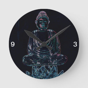Glowing Buddha Round Clock