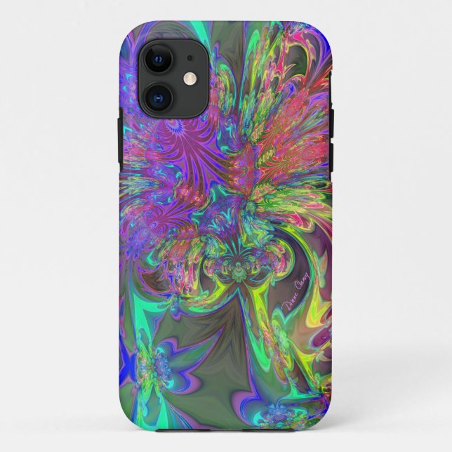 Glowing Burst of Colour – Teal & Violet Deva Case-Mate iPhone Case (Back)