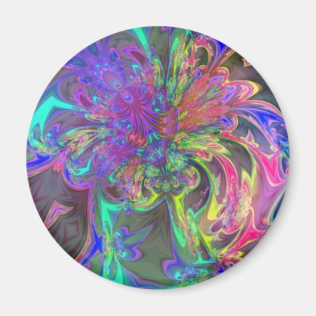Glowing Burst of Colour – Teal & Violet Deva Magnet (Front)