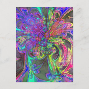Glowing Burst of Colour – Teal & Violet Deva Postcard