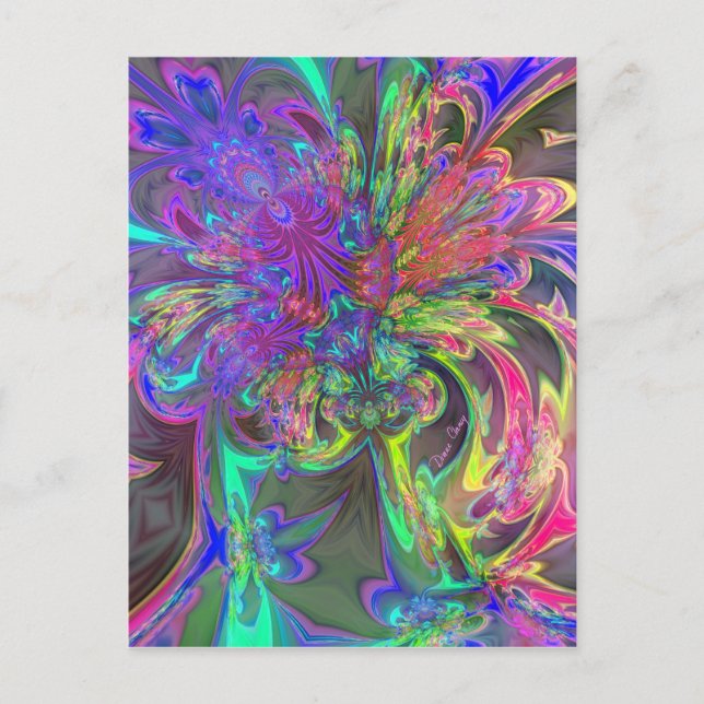 Glowing Burst of Colour – Teal & Violet Deva Postcard (Front)