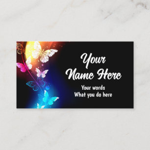 Glowing butterfly in the dark business card