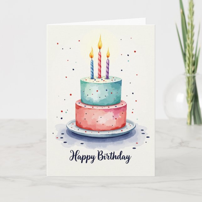Glowing Candles Birthday Card (Front)