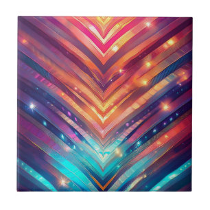 Glowing Chevron Number Two Ceramic Tile