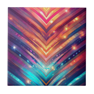 Glowing Chevron Number Two  Ceramic Tile