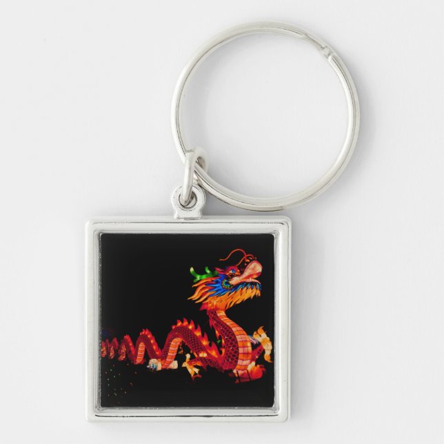 Glowing Chinese Parade Dragon Key Ring (Front)