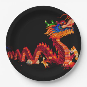 Glowing Chinese Parade Dragon Paper Plate