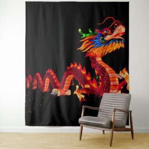 Glowing Chinese Parade Dragon Tapestry