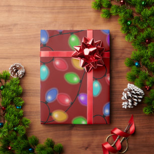 Glowing Christmas Lightbulbs  Wrapping Paper