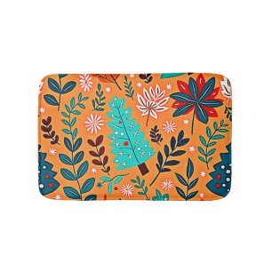 Glowing Christmas Pattern Design Bath Mat
