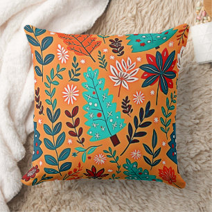 Glowing Christmas Pattern Design Cushion