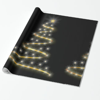 Glowing Christmas Tree Design Wrapping Paper