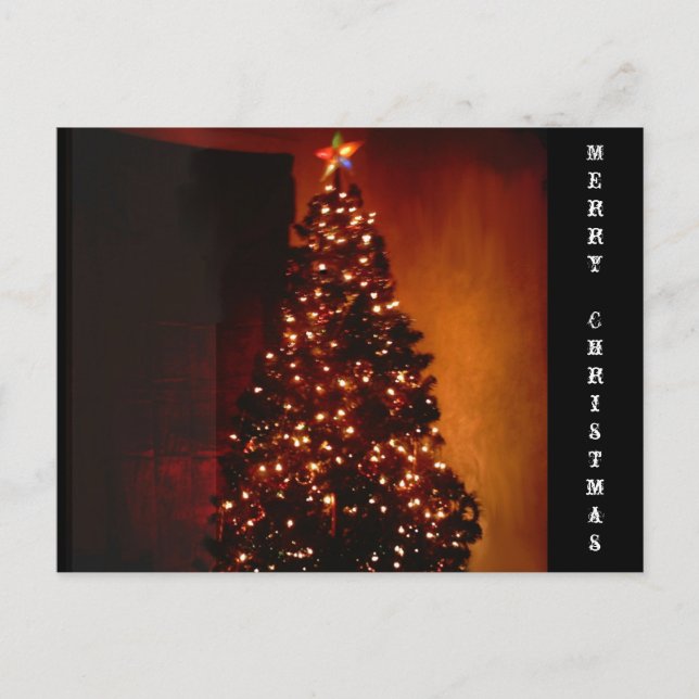 Glowing Christmas Tree Holiday Postcard (Front)