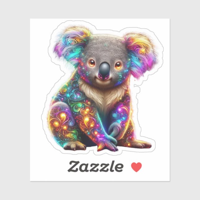 "Glowing Colourful Koala - Radiant Wildlife Art" (Sheet)