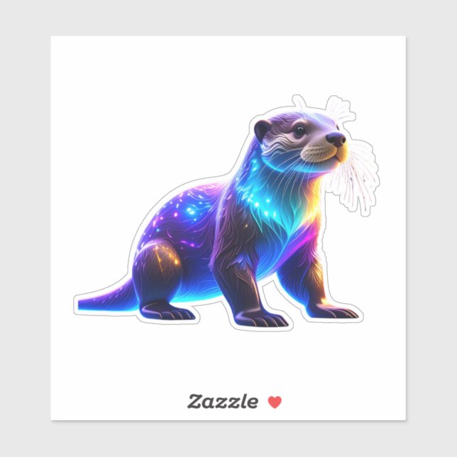 Glowing Colourful Otter Art (Sheet)