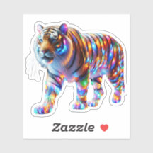 Glowing Colourful Tiger – Vibrant Glassy Art