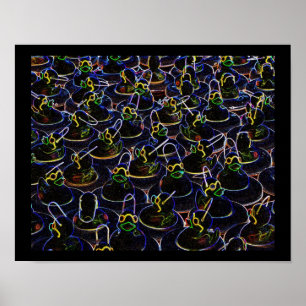 Glowing Cool Rubber Ducks With Shades Print