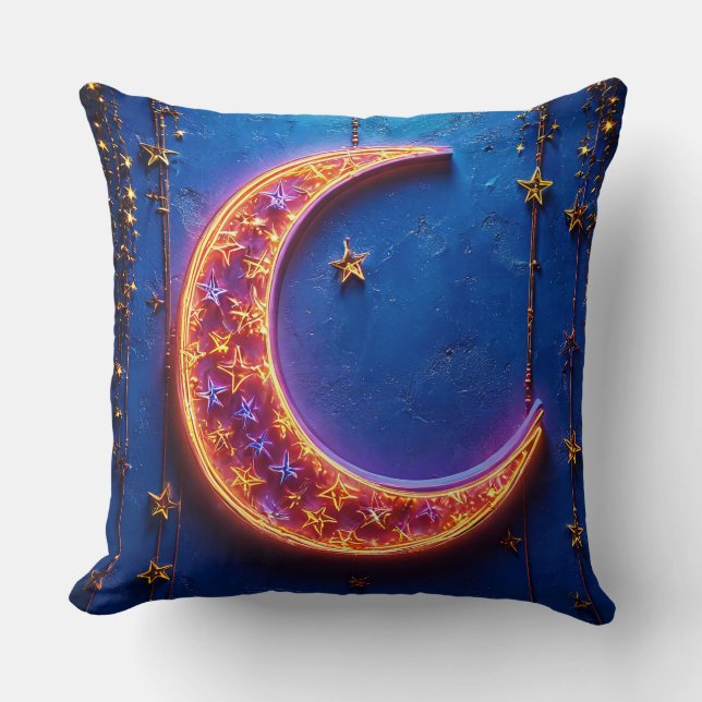 Glowing crescent moon cushion (Front)