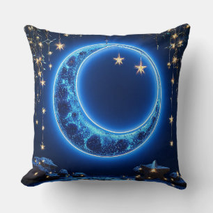 Glowing crescent moon cushion