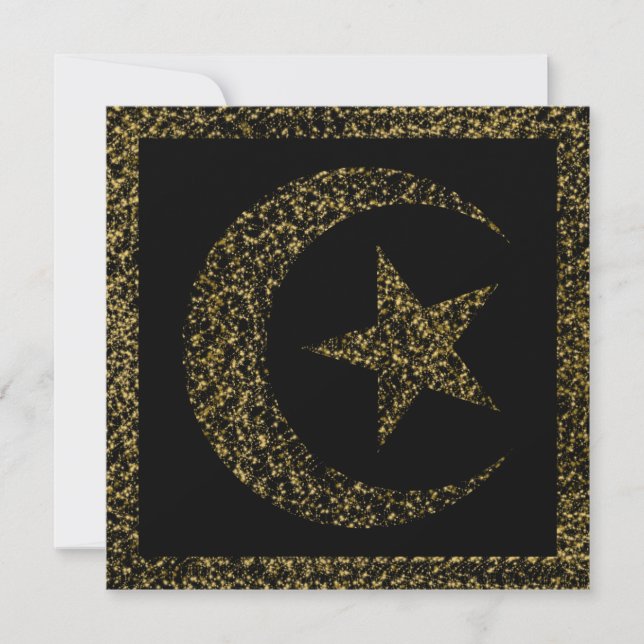 Glowing Crescent Moon Invitation (Front)