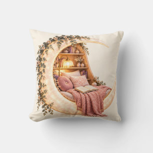Glowing Crescent Moon Reading Nook Cushion