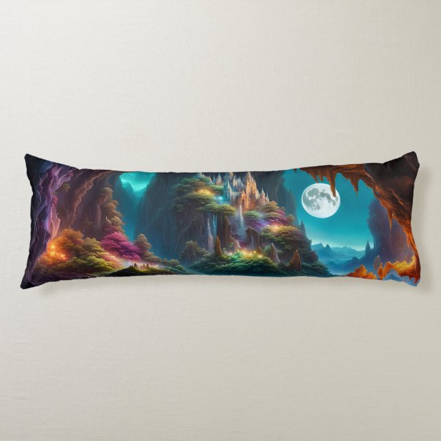 Glowing crystal Cave Body Cushion (Front)