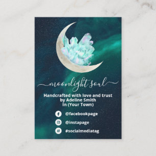 Glowing Crystal Moon Spell Jar Kit Business Card