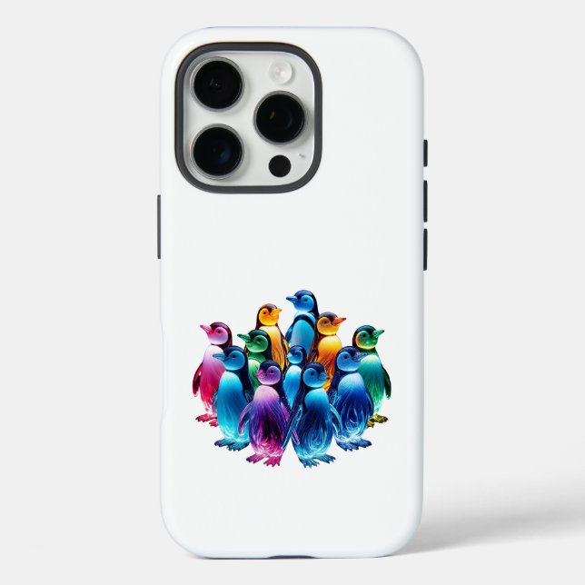Glowing Cute Penguins Case-Mate iPhone Case (Back)