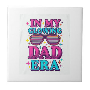 Glowing Dad Era Vintage Engraving Shirt Design_1 Ceramic Tile
