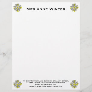 Glowing Daisy Flower Customisable Letterhead