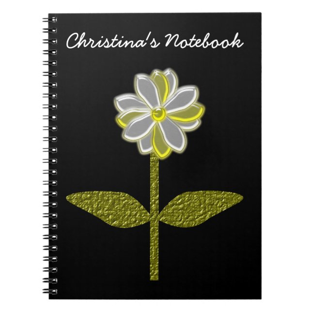 Glowing Daisy Flower Customisable Notebook (Front)