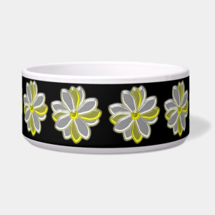 Glowing Daisy Flower Dog Bowl