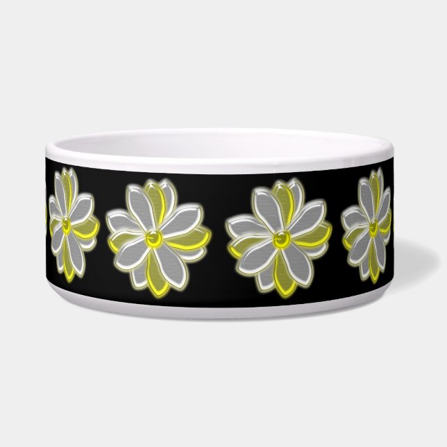 Glowing Daisy Flower Dog Bowl (Front)
