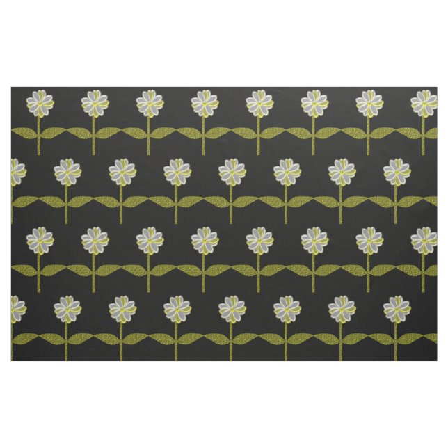 Glowing Daisy Flower Floral Patterned Craft Fabric (Fat Quarter)