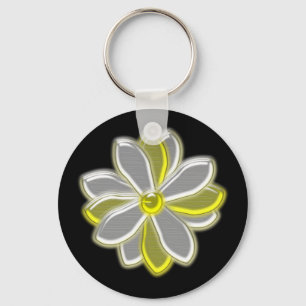 Glowing Daisy Flower Keychain