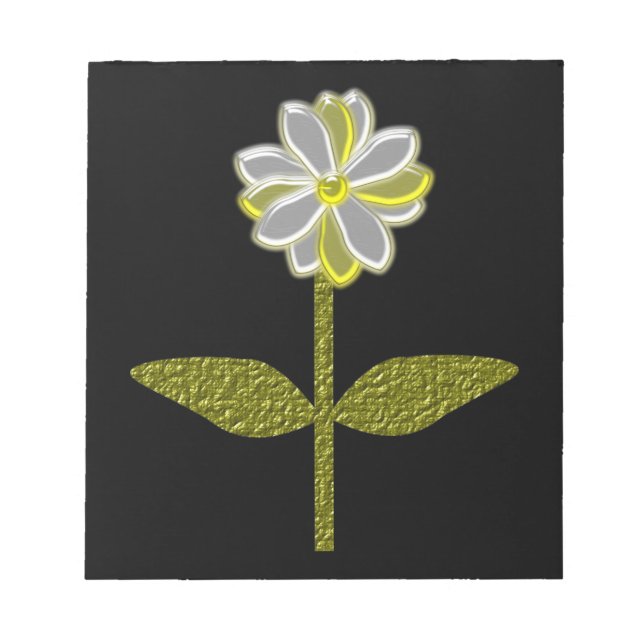 Glowing Daisy Flower Notepad (Front)