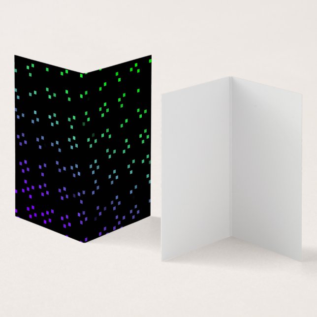 glowing dark pixel dots or squares pattern art business card (Inside and Outside)