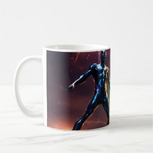 Glowing dark silver surfer vs dark venom alien god coffee mug