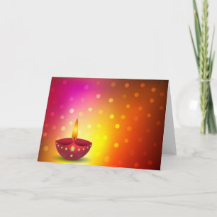 Glowing Decorative Diwali Lamp Card