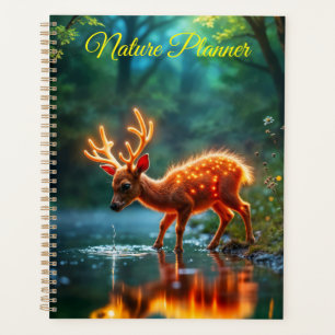 Glowing deer magic forest drink stream planner