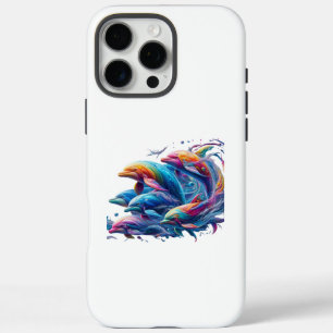 Glowing Dolphin Art iPhone 16 Pro Max Case