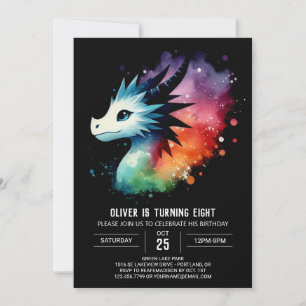 Glowing Dragon Birthday Digital Invitation