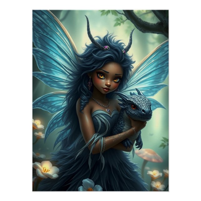 Glowing Dragon Fairy Art  Poster (Front)