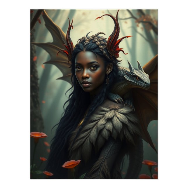 Glowing Dragon Fairy Art  Poster (Front)