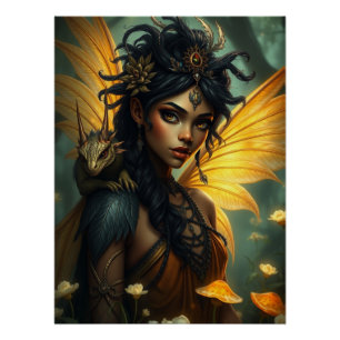 Glowing Dragon Fairy Art  Poster