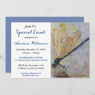 GLOWING DRAGON FLY PARTY EVENT INVITE