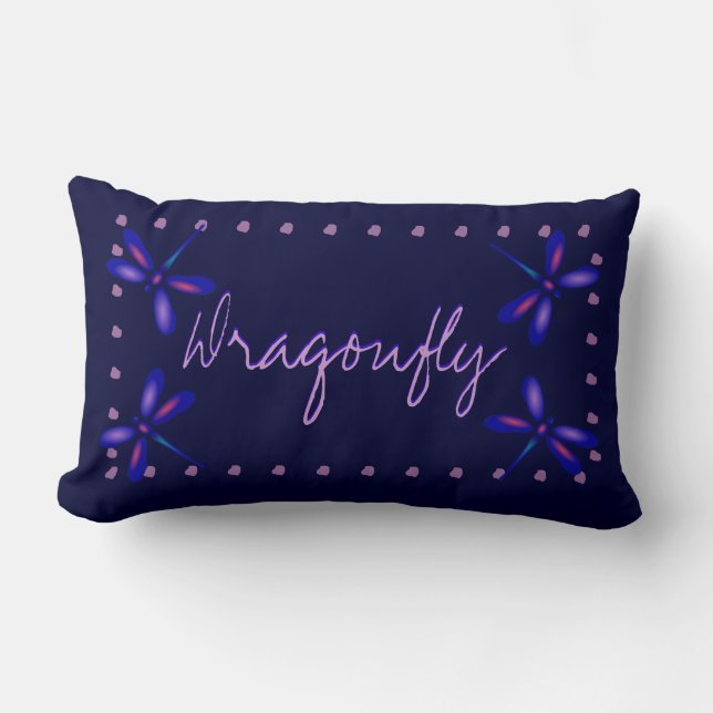 Glowing Dragonflies 2-Sided Pillow (blue) (Front)