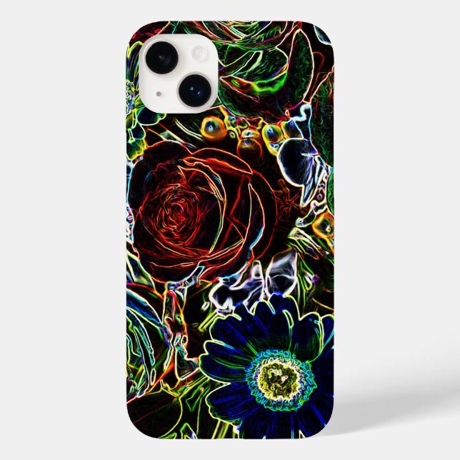 Glowing Edged Colourful Flower Bouquet Case-Mate iPhone Case (Back)