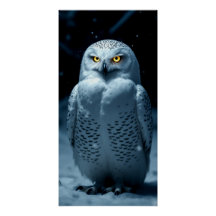 Glowing-Eyed Owl in Snow - Mysterious Alaska