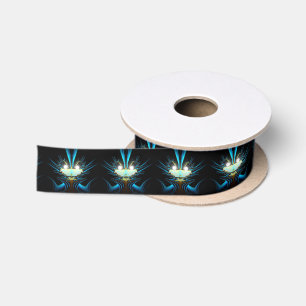 Glowing Eyes Blue Alien Satin Ribbon